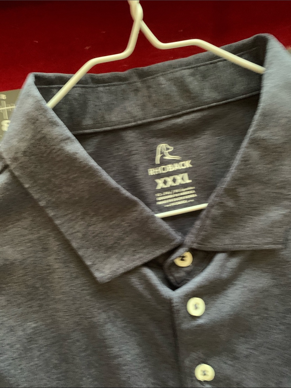 Rhoback XXXL Men's Heathered Performance Polo with Embroidered Logo